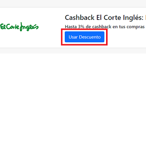 como usar cashback El Corte Inglés